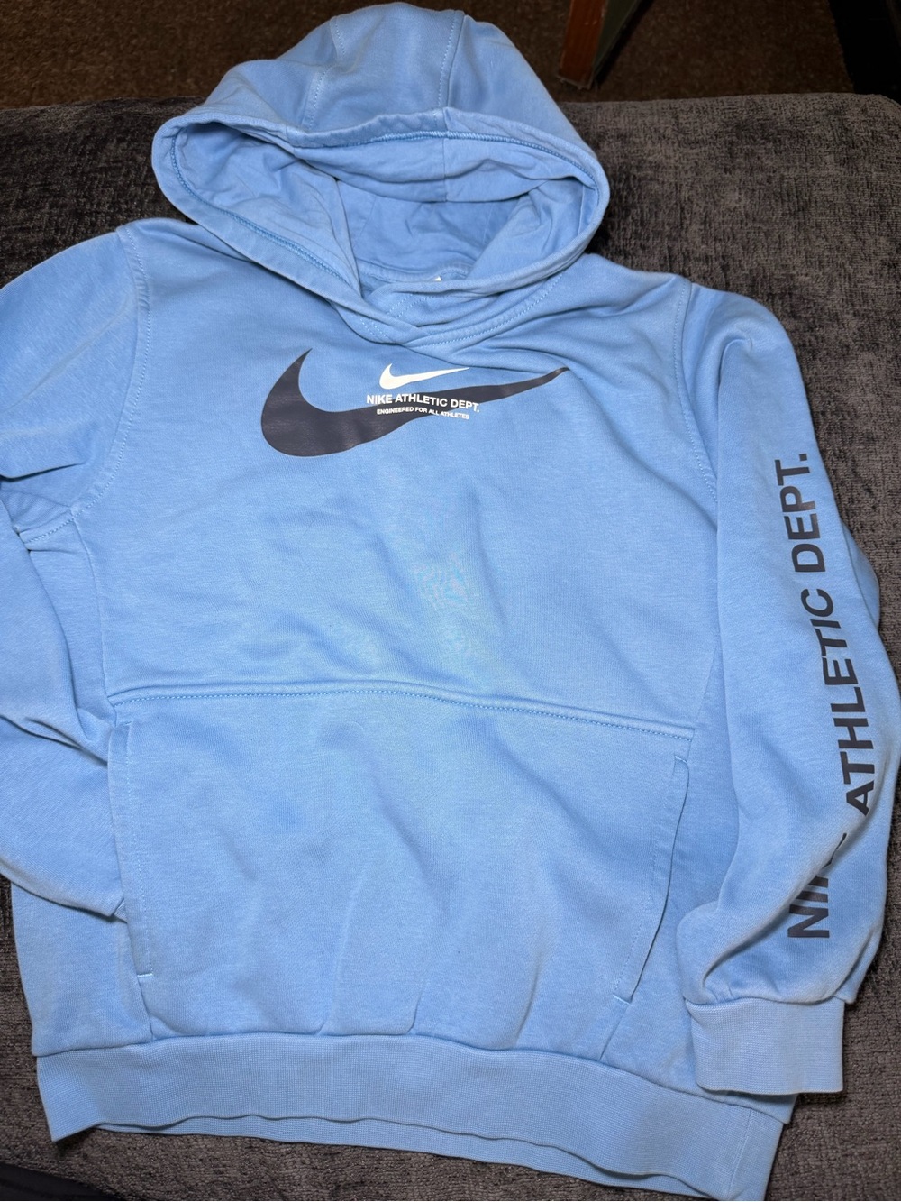 Nike Kids Sportswear Athletic Dept Pullover Fleece Hoodie Size Large Blue Beyond